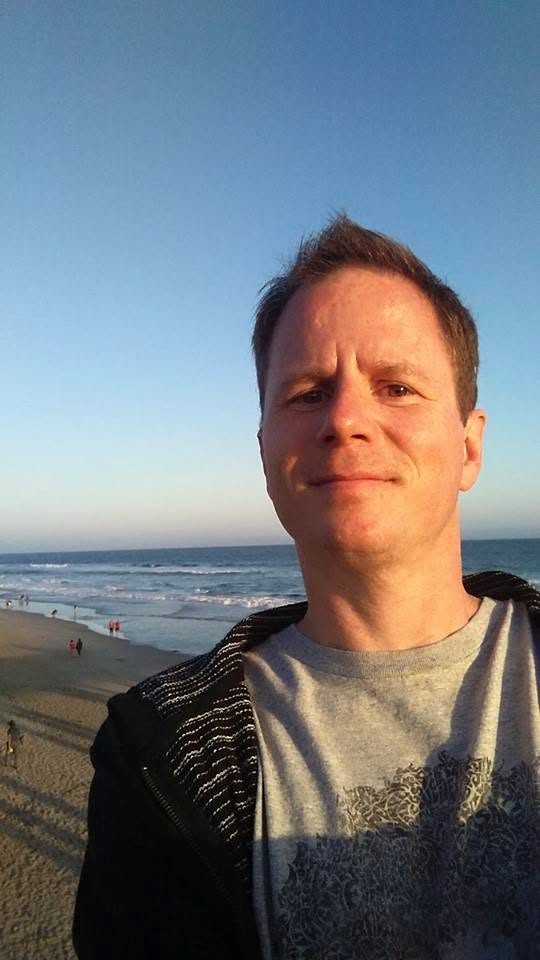 David DuVal selfie at Huntington Beach near sunset