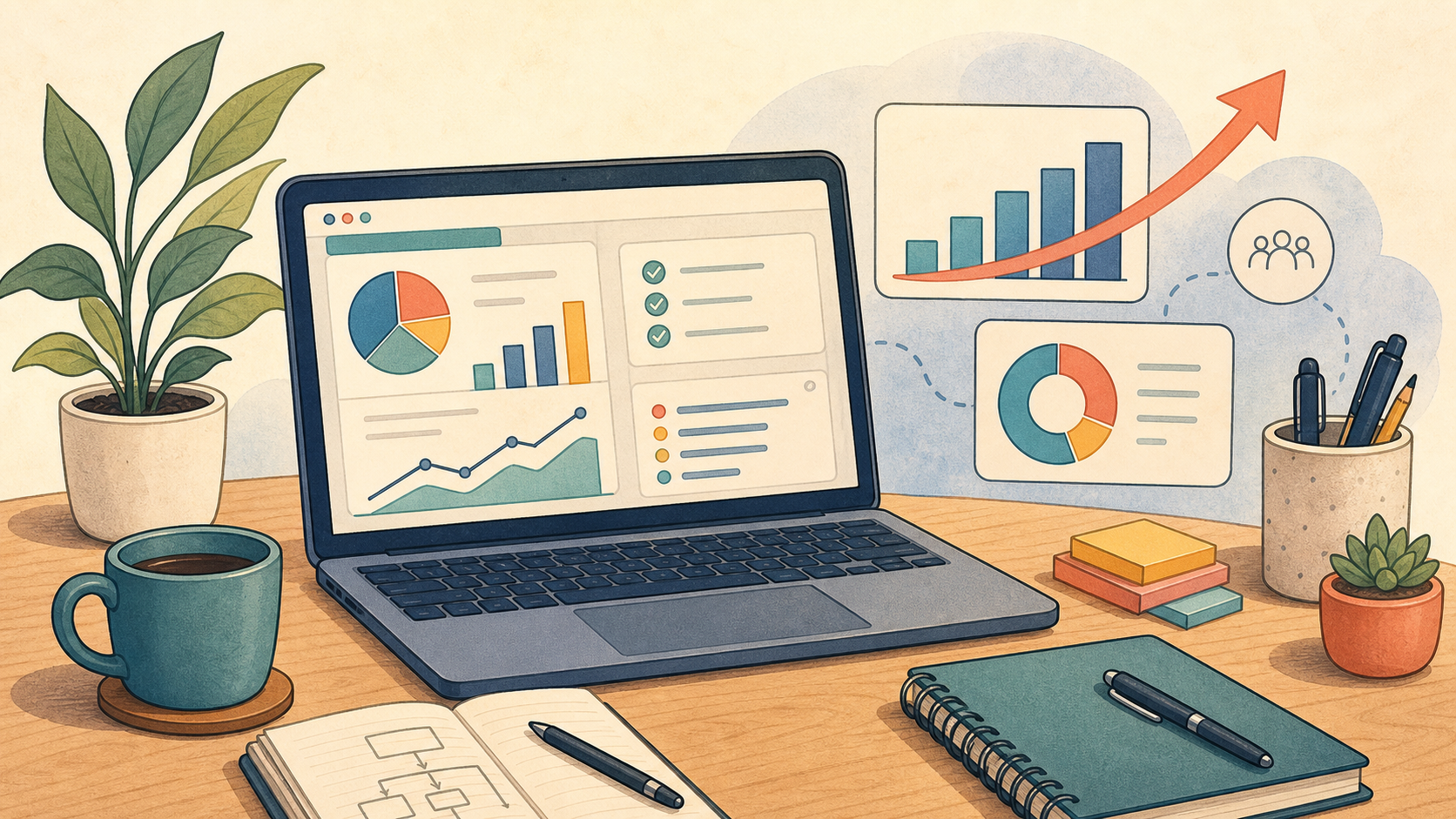Professional Work blog card illustration
